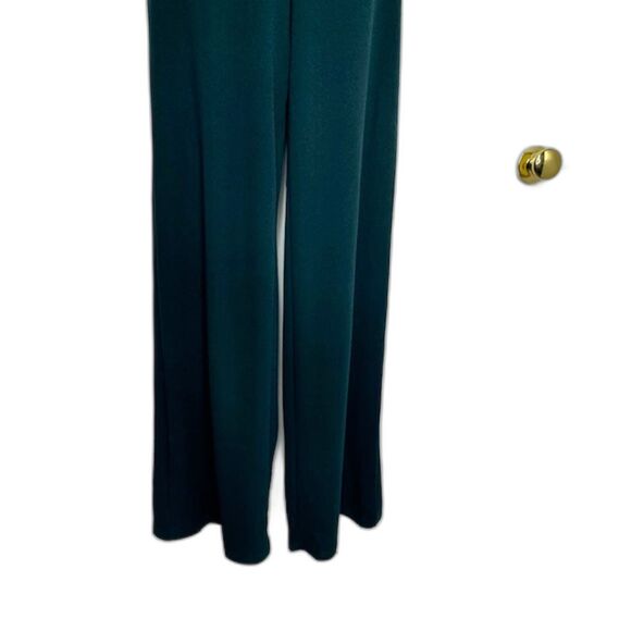 LULUS DARK TEAL GREEN OPEN BACK WIDE LEG JUMPSUIT SIZE MEDIUM NWT - Picture 8 of 15